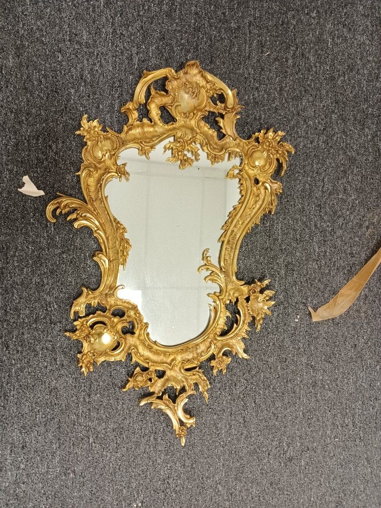 32" Antique Possible Brass Mirror. READ THE WHOLE LISTING. We Have Others As Well.