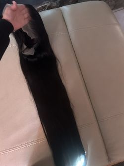 100% Human Hair 40 Inch Straight Wig 