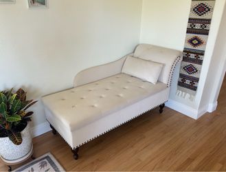 Velvet storage chaise