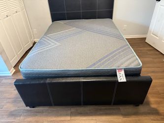NEW BED FRAME QUEEN SIZE WITH MATTRESS AND BOX SPRING