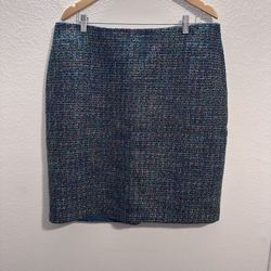 Cold water Creek Women's Skirt Tweed  Blue Sie 16 Zipper,