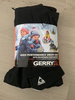 New Sz 2T Kids Performance Snow Bib Black Snow Pants Adjustable Suspenders