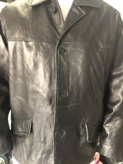 Leather jacket mens: large
