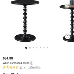 2 Palm Beach Spindle Side Table, Black, 17.75 in x 17.75 in x 24 in