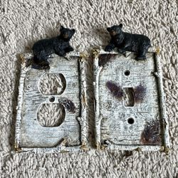 Lot Of 2 Wall Plates (Bear) Single Toggle Light Switch/Outlet Covers