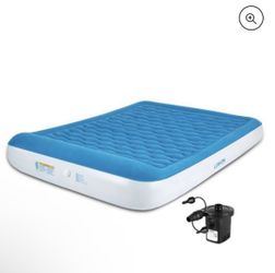Lunvon 10" Air Mattress Inflatable Airbed w/ Built-in Pillow & Pump , Queen