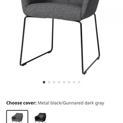 4 IKEA Chair, metal black/Gunnared dark gray for 100 each