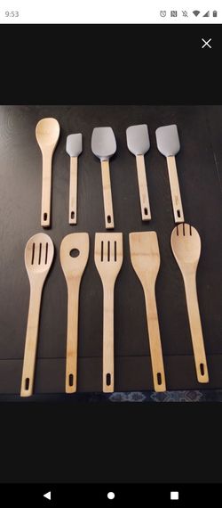 New 10 piece bamboo utensil set $9