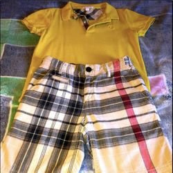 Luxury Burberry Polo & Shorts Outfit For Boys