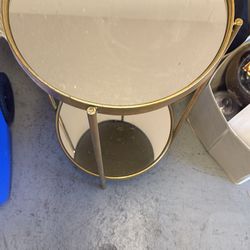 Gold mirror table