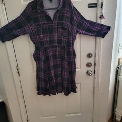Torrid Size 3x Dress Plaid Purple