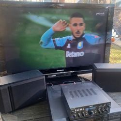 50"PANASONIC 1080P TV/ROKU/200 WATTS PYLE RECEIVER/ONKYO DX-C220 6 DISCS CD PLAYER/BOSE 201 SPEAKERS $500 FINAL PRICE