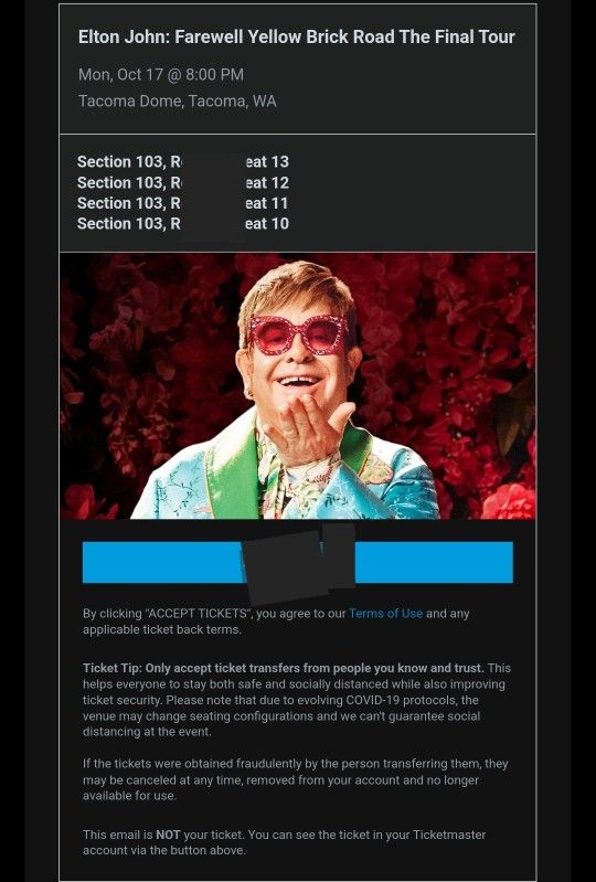 Elton John Oct 17th