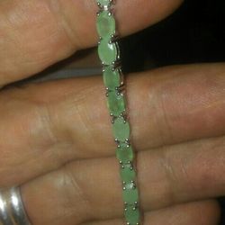 Emereld Bracelets Sterling Silver.8 In Long..4 .Ct