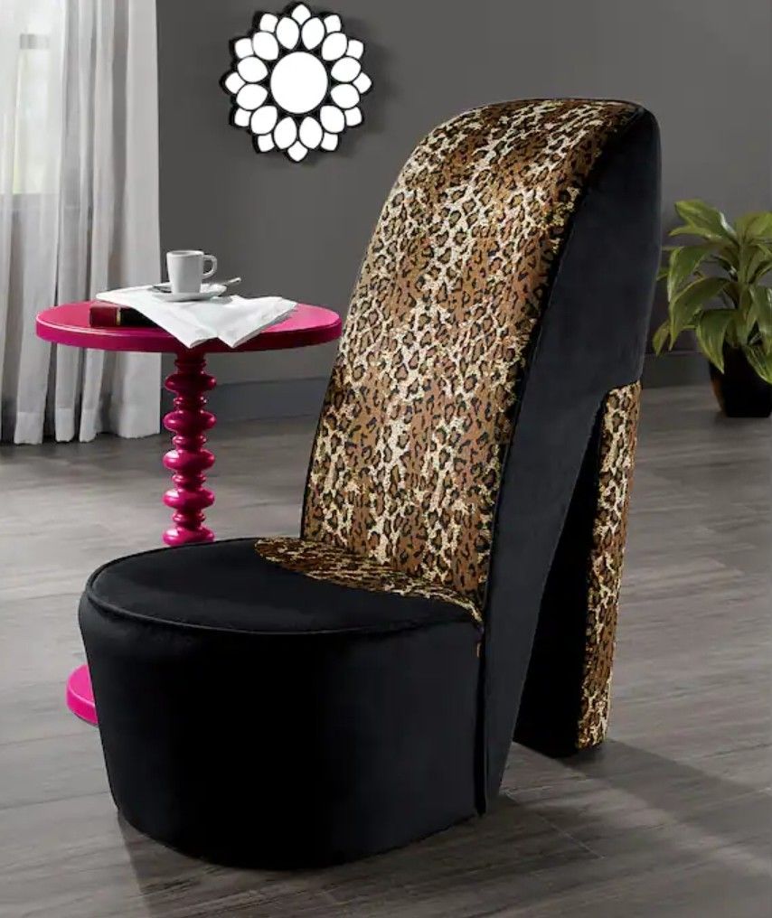 Leopard Print High Heel Chair