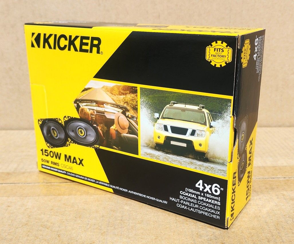 🚨 BLACK FRIDAY 🚨 Kicker CS Series Car Speakers 4x6" 2-Way Coaxial Speaker System 150 Watts 46CSC464 🚨 No Credit Needed 🚨