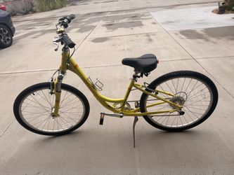 Yellow Step-Through City Bike with Kickstand