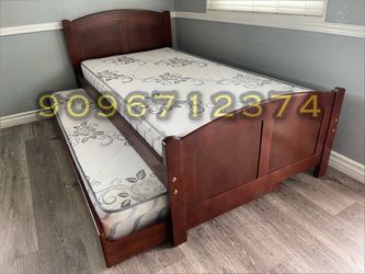 Twin twin size trundle with orthopedic Mattress included