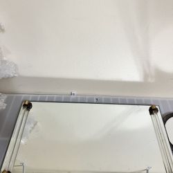 Antique Silver-Plate Vanity Set With Comb, Brush Mirror, and Big Mirror