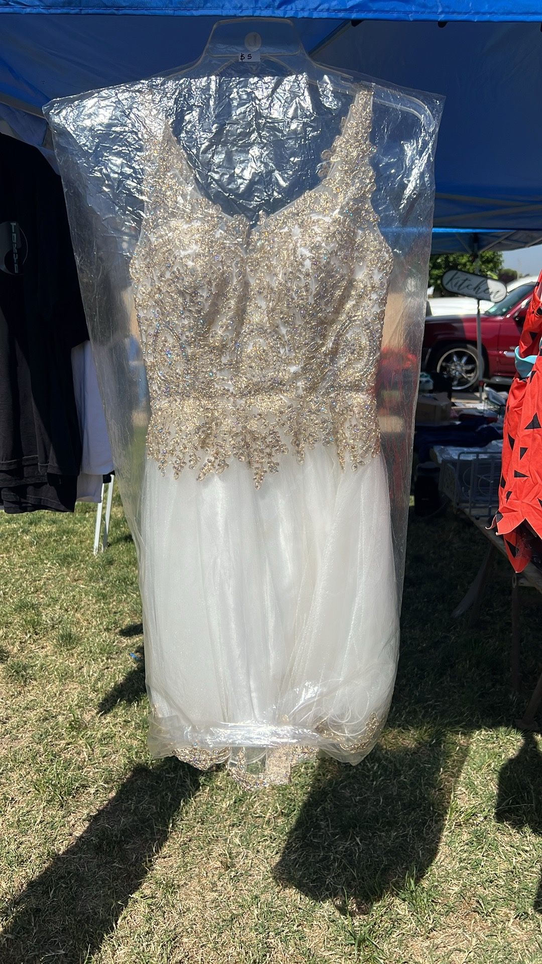 White And Gold Dress