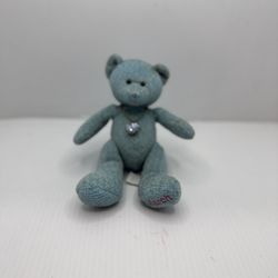 RUSS Bear of the Month Aquamarine MARCH Birthstone Bear 6" Sitting Bean Plush
