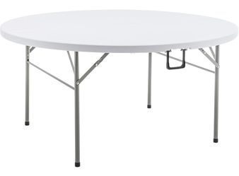 White Round Folding Table - 5 Ft / 60 in