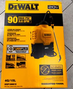 Dewalt 20v 90 PSI Max Lithium-Ion Powered Backpack Sprayer Tool Only DXSP190681B