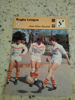 Vintage 1978 sportscaster rugby league/ Jean - Marc bourret/ what a future!/ Olympic collector card # 29-23