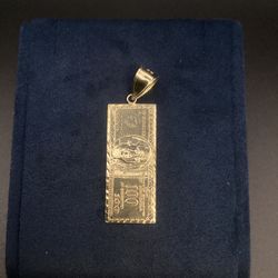Gold Hundred Dollar Bill Pendant