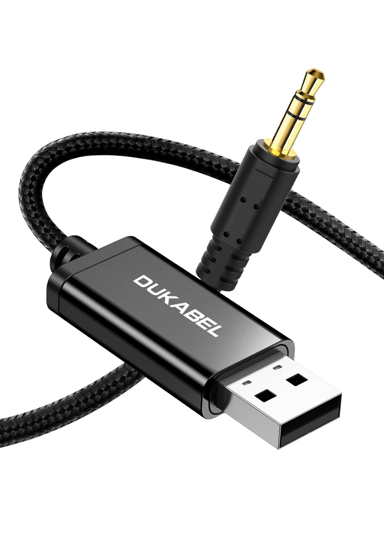 DUKABEL USB to 3.5mm Aux Cable, USB to 3.5mm Jack Cord for PC PS4 PS5 USB2.0 to 1/8’’ Male Auxiliary Audio Cable for Headphone Speaker(4FT/1.2Meter) D