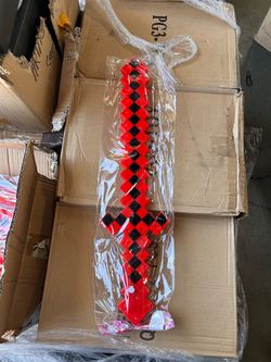 2pack Mine Craft Pixel Classic Sword Diamond LED Flashing Lights and FX Sounds Red