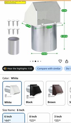 Wall vent 6 inch