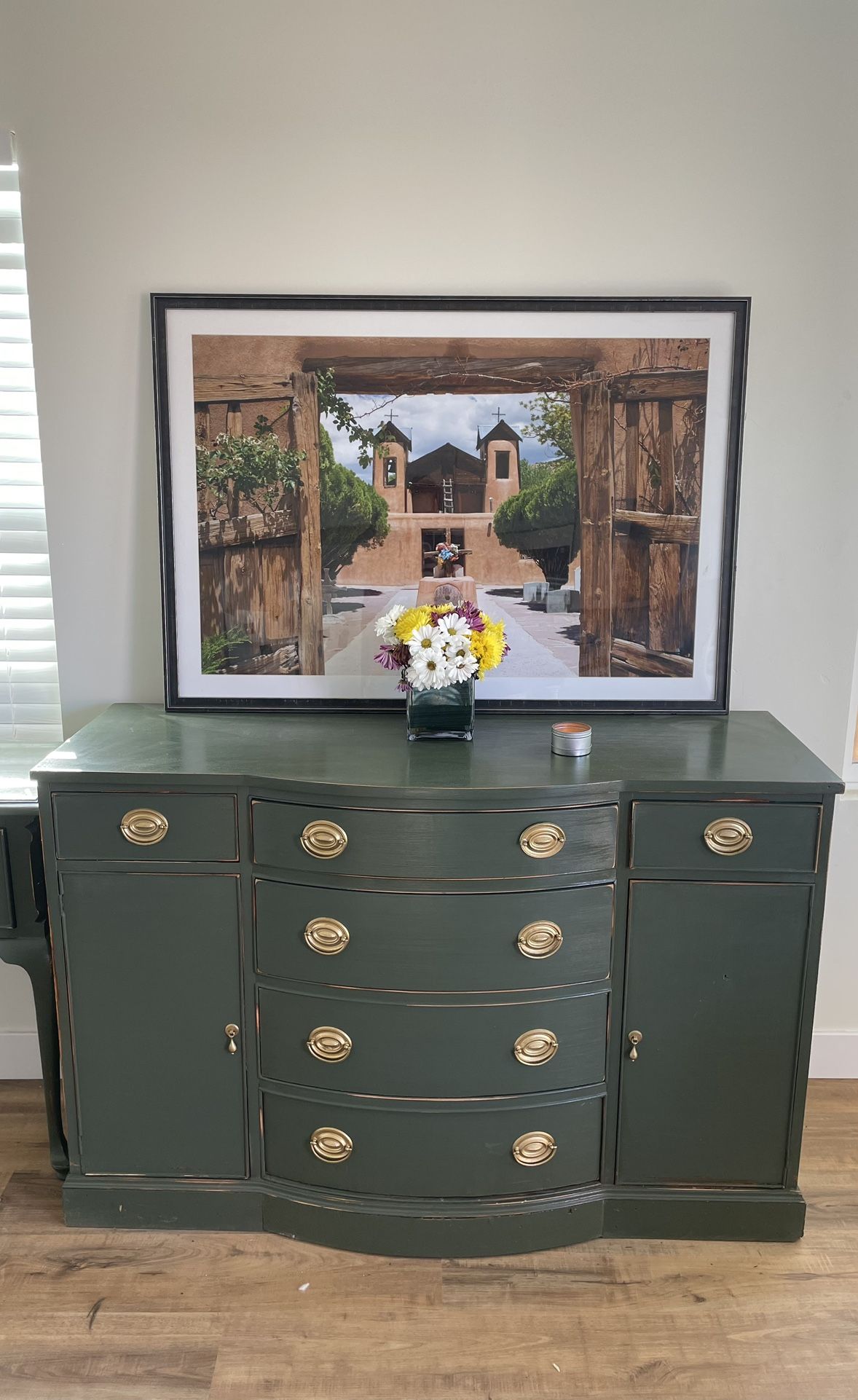 shabby distressed cabinet drawer shelf entryway table side table credenza buffet.