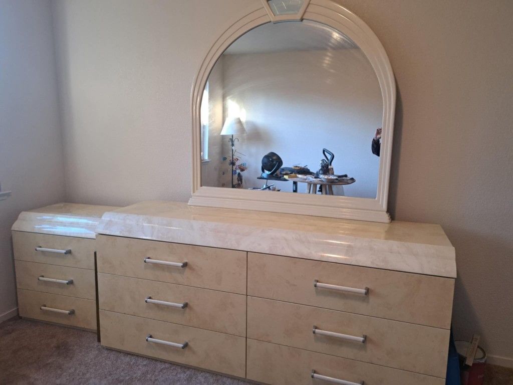 Six Drawer Dresser With Mirror And Nightstand