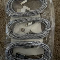 New 3 Pack Of iPhone Lightning USB Charger Cables 
