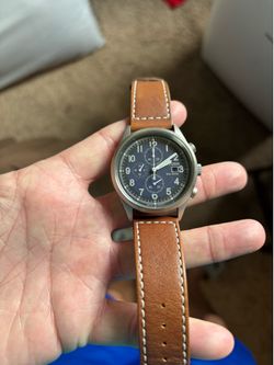 2025 Citizen Eco-Drive Chronograph Watch — Solar Powered — Leather Strap — 100M WR