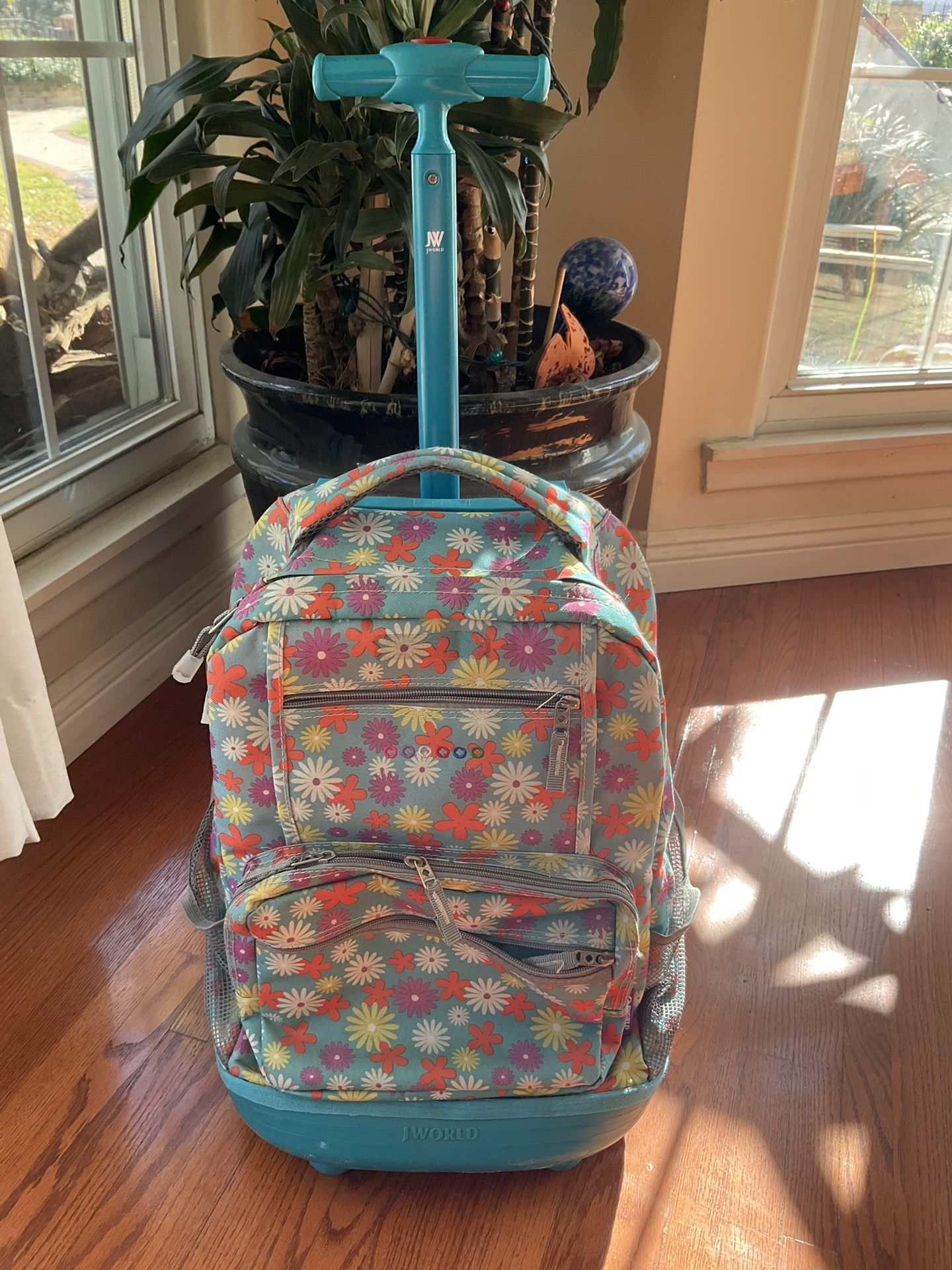J World Wheeled Rolling Backpack Travel Luggage Bag Laptop Carry-On