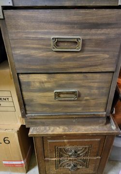 Vintage MCM Furniture mid mod wooden file cabinet dresser Nightstand