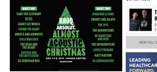 Kroq Almost acoustic Christmas Night 2 / 4 tickets