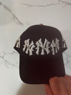 Black Baseball Cap with Crystal NY Logos
