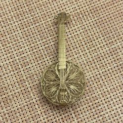Antique Miniature Handcrafted Mandolin Pin
