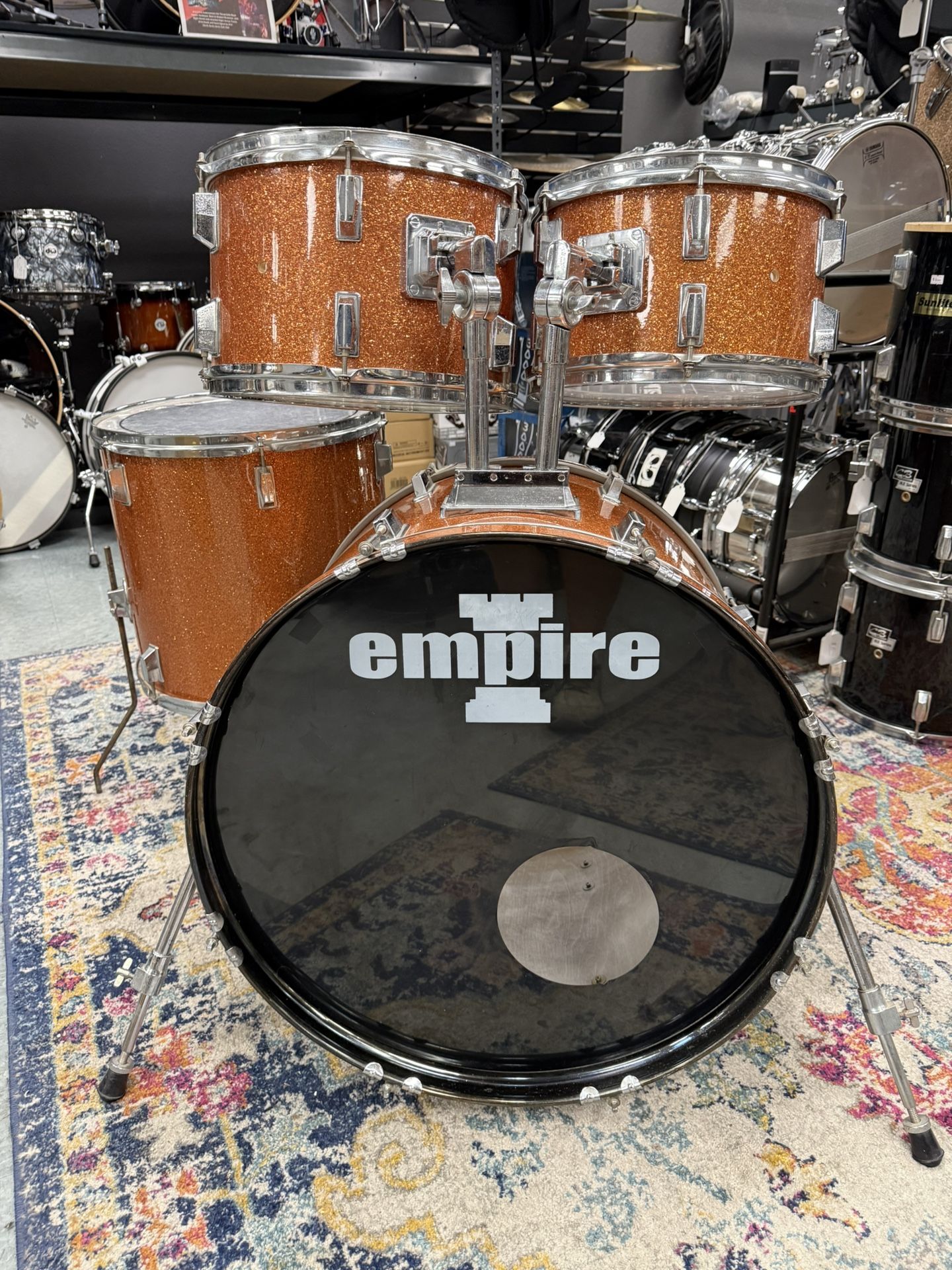 Empire Orange Champagne Glitter 4pc Drum Set