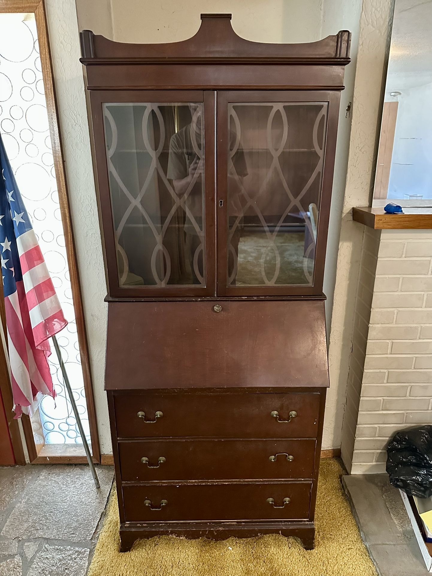 Antique Secretary Desk with Hutch