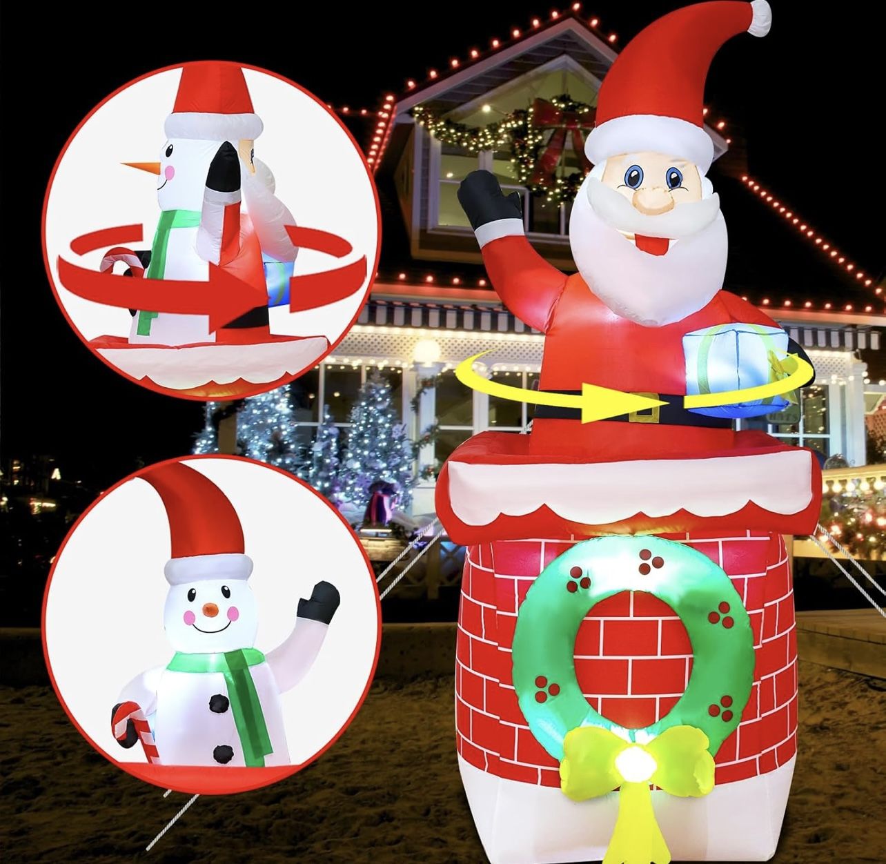 8ft Snowman Santa Christmas inflatable 