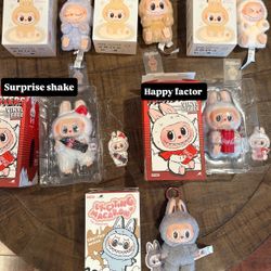 Pop Mart Labubu The Monsters Tasty Macarons Sesame Bean, Coca Cola Surprise Shake, Happy Factor, Have A Seat Zizi Baba & Sisi