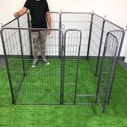 BRAND NEW $135 Heavy Duty 48” Tall x 32” Wide x 8-Panel Pet Playpen Dog Crate Kennel Exercise Cage Fence 