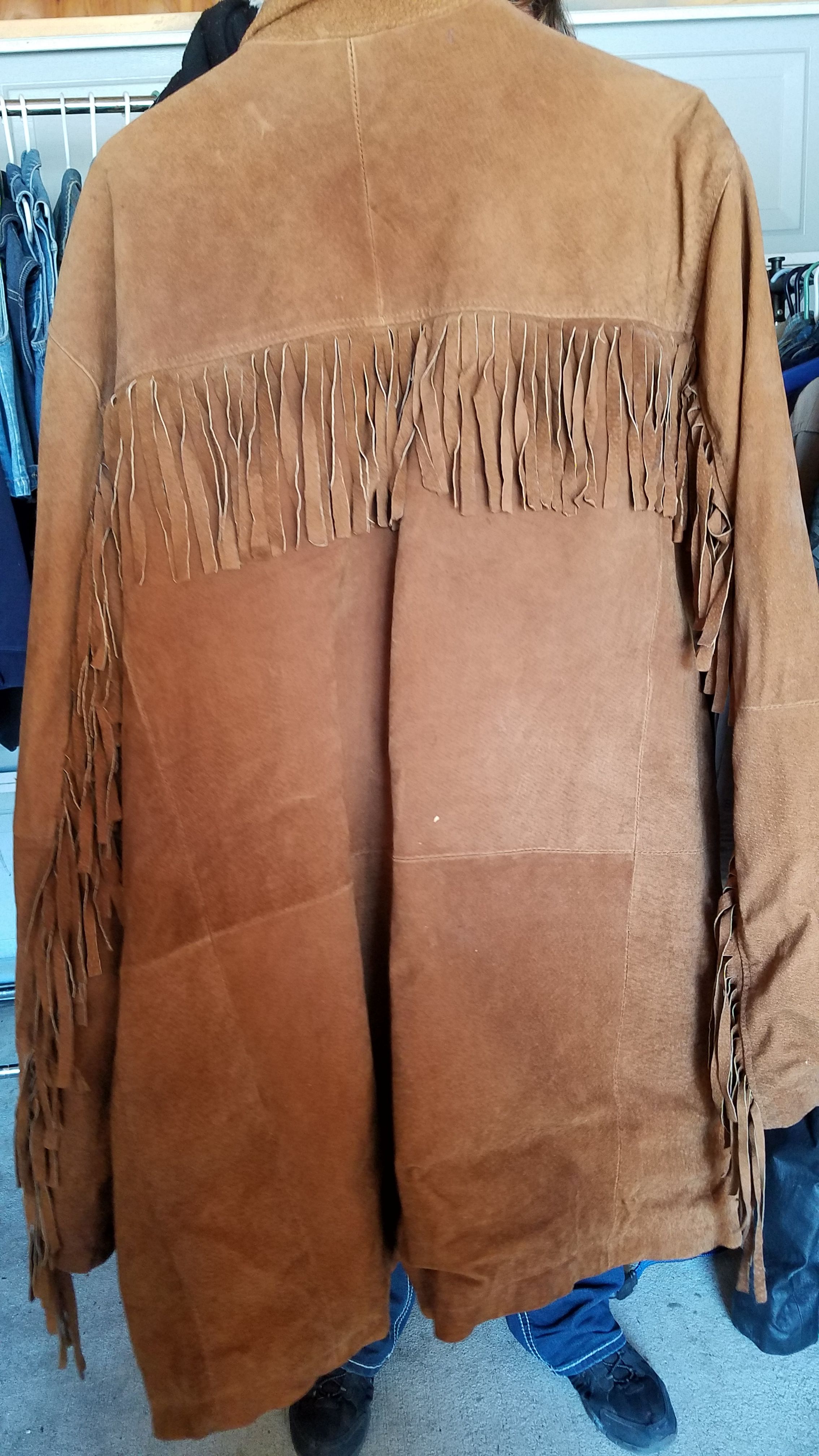 Suede Brown Leather Jacket Large