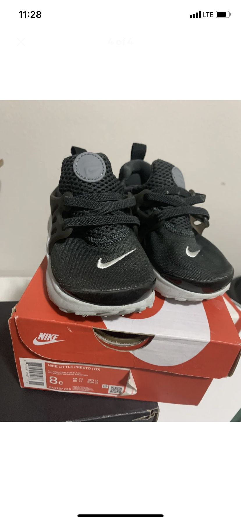 Nike Little Presto Toddler's Shoes Sneakers Gray Size 8c