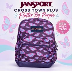 JanSport Cross Town Plus Backpack Flutterby Purple
