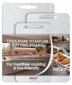 Heiat 100% Titanium Cutting Board Set of 3